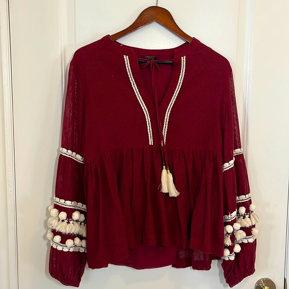 Anthropologie Vineet Bahl Nisha Peasant blouse size L